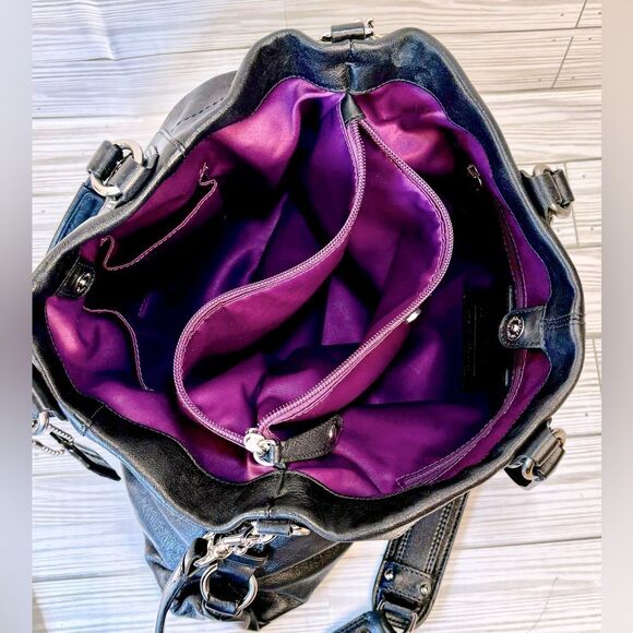 032-Coach:F15513 Ashley Black Pebbled Leather Satchel Carryall & Wallet Set - Picture 9 of 15